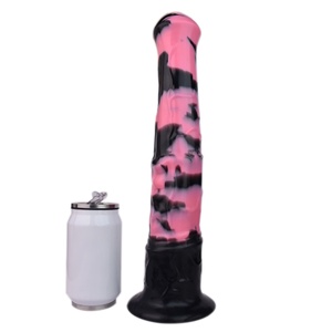 YOCY Dildo Largo de Silicona Negro y Rosa con Forma de Pene de Caballo, Juguete Sexual Anal para Mujeres y Hombres, Masturbador, Dildo Ejaculador de Caballo - Product Image 5