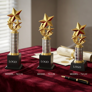 Trophée Étoile Premium POOJA GIFT CORPORATION pour Jeux Sportifs, en Métal Moulé sous Pression, Gravure et Impression UV, Portable, pour Récompense des Performances des Employés - Product Image 1