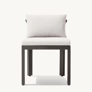 Ensemble de salle à manger moderne en aluminium, chaises et table de salle à manger d'extérieur pour cour, villa, hôtel, appartement, patio, salle à manger de jardin en métal durable - Product Image 4