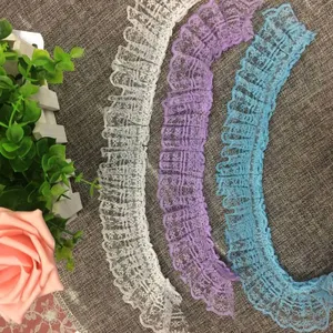 2024 Factory price Manufacturer wholesale organza tulle 4.2cm lace trim for baby dressing