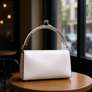 Manico semicircolare Ilan per borsa 7 cm bianco colore K tinta unita - Product Image 3