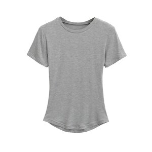 Nouveau T-shirt respirant à manches courtes et col masque, style européen et américain, pour femme, coupe ajustée, taille fine, couleur rose poudré - Product Image 4