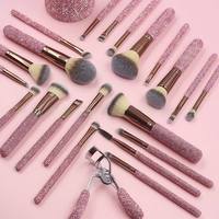 Ensemble de pinceaux de maquillage en strass, diamants artificiels, pinceaux de beauté pour le visage, pinceaux à paupières, blush, fond de teint, ensemble de pinceaux de maquillage avec boîte cadeau