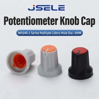 Tutup Kenop Potensiometer 6mm Plastik, Kenop Amplifier Potensiometer Plastik Dua Warna