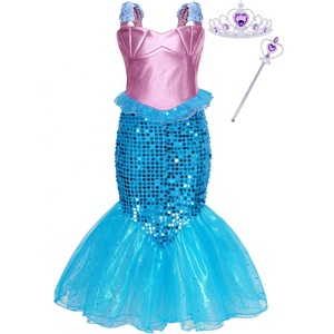Disfraz de <span class=keywords><strong>Sirenita</strong></span> para Niña, Vestido de Princesa para Fiesta de Cumpleaños con Temática de Sirena, Disfraz de Cola de Sirena para Nadar, Disfraz de Halloween - Product Image 2