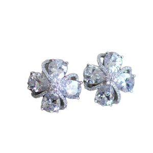 CAOSHI Trendy Unique Design Cubic Zirconia Pear Cut Gemstone Fairy Flower Micro Insert S925 <b>Silver</b> <b>Women</b> Wedding <b>Stud</b> <b>Earrings</b> - Product Image 1