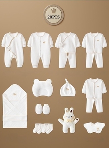 Coffret Cadeau Bébé de Haute Qualité pour Nouveau-Né 0-3 Mois, Vêtements Bébé 100% Coton – Ensemble de 15 à 20 Pièces - Product Image 2