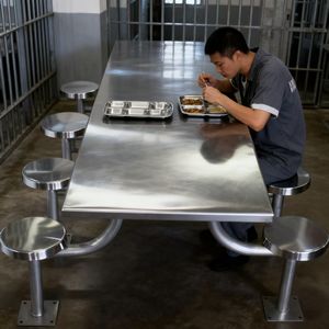 Customizable Modern Stainless Steel Dining <strong>Table</strong> for Restaurant Outdoor Prison <strong>Canteens</strong> &amp; Detention Centers 8-Seater - Product Image 4