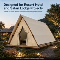 Tente de safari haut de gamme avec auvent en PVC 850g et structure en bois stratifié pour hôtels de villégiature YX-1
