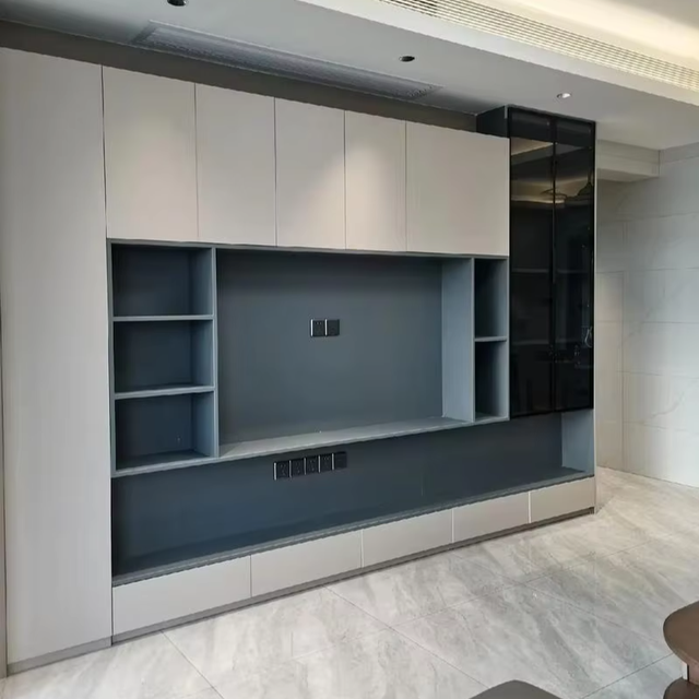 Adjustable Modern Solid Wood TV Stand for Living Room-European-American Design Style