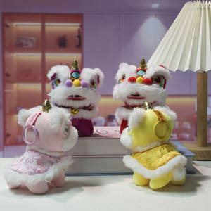 Popular y Adorable Peluche de Danza del León para el Año <span class=keywords><strong>Nuevo</strong></span>, Colgante para Mochila de Estudiante, Regalo de Peluche Unisex - Product Image 3