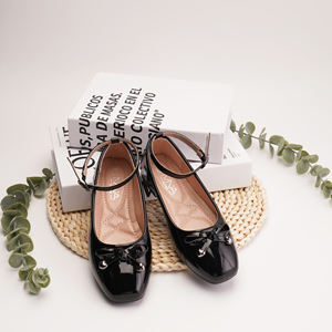 Zapatos de Ballet Transpirables de Verano para Niñas, con Adornos de Flores de Cristal y Perlas, Zapatos Brillantes para Fiestas, con Cierre de Gancho - Product Image 1