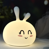 Lampe tactile à capteur de mouvement, lampe de chevet USB pour enfants, bébés, crèches, cadeaux LED, mini lampe rechargeable en forme d'animal, lampe de chevet souple