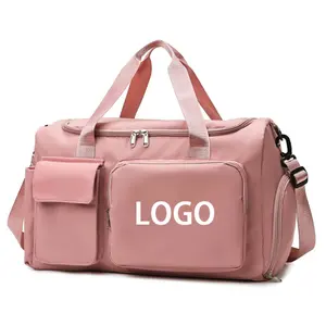 2023 accessori da viaggio borse da viaggio all'aperto Logo personalizzato borsa da palestra sportiva Waterpoof per donna borsa da viaggio rosa Yoga