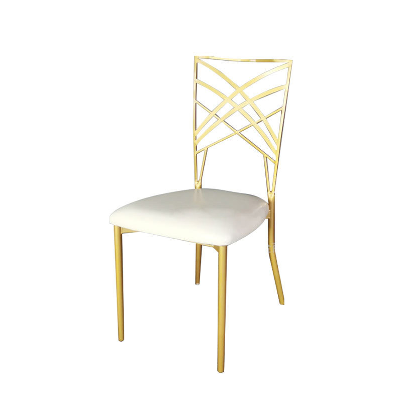 Оптовая продажа, Недорогая Мебель для отеля, банкетные мероприятия, вечеринки, золотой фанфарель, Металлические Штабелируемые Свадебные стулья с кожаной подушкой на заказ