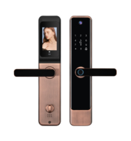 Serrure de porte intelligente numérique électronique WiFi Tuya avec écran intégré, déverrouillage à distance, caméra pour portes en bois/aluminium, stockage sur carte mémoire