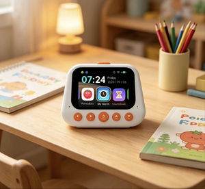 Réveil intelligent pour enfants avec gestion du temps, assistant vocal IA GPT intégré, fonction Pomodoro, <span class=keywords><strong>chronomètre</strong></span>, compte à rebours, 50 alarmes programmables - Product Image 1