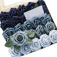 Vente chaude Coffret Cadeau Mousse Pe Rose Avec Rod Simulation 25 Fleur Décoration De La Maison En Gros Coloré Rose Fleurs