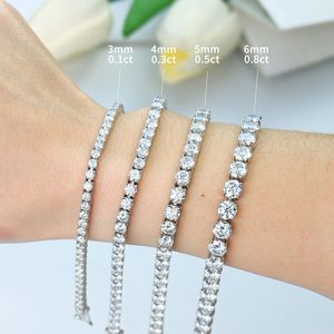 Men's S925 Sterling <b>Silver</b> Tennis Style <b>Charm</b> Bracelet 5MM Zircon Inlaid Fine Chain Link Perfect Gift for Boyfriend - Product Image 4