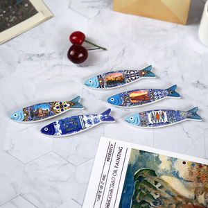 Aimants de réfrigérateur en céramique thème Fujian, motif paysage urbain de <span class=keywords><strong>Porto</strong></span>, motif Azulejo, marque DJ, écologiques, durables, souvenirs de <span class=keywords><strong>voyage</strong></span>, décoration intérieure - Product Image 6