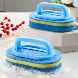 Wholesale Cleaning Brush With Handle <b>Sponge</b> Wiping Kitchen Pot Washing Toilet Ceramic Tool - Product Image 6