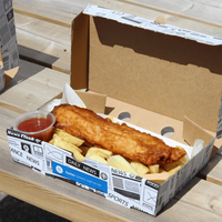 Récipient à emporter en papier kraft personnalisé pour emballage de fast-food porte-frites boîte à hamburger à charnière pour sushi personnalisé
