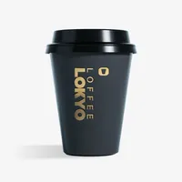 LOKYO toptan ucuz sıcak içecekler siyah paket servis tek kullanımlık kahve çay kağıt kapaklı kupa