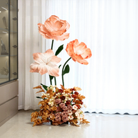 Fleur de pavot artificielle géante, grande décoration florale en papier, pour événements, mariages, présentoirs de vitrine, accessoires sur pied