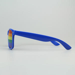 2024 logotipo personalizado impreso girasol moda gafas de sol azul pinhole Arco Iris PC plástico amarillo púrpura Rosa gran oferta para fiesta - Product Image 4