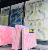 Dalle de pierre de marbre rose rose clair naturel poli panneau mural de fond intérieur en pierre translucide rétro-éclairé