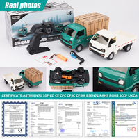 Modèle miniature de camion de transport amovible 1/16 2,4 GHz, voiture télécommandée, simulation de mini pick-up, jouet de camion RC