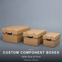 Boîte en carton ondulé kraft ciré barrière anti-humidité pour l'expédition de composants électroniques, emballage protecteur empilable