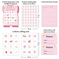 Cartes de jeu de Bingo personnalisées pour fête de baptême de bébé, jeu de 24 cartes, révélation du sexe, devinez fille ou garçon, cartes en papier pour baby shower