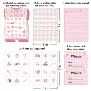 Jeu de cartes de bingo personnalisé pour baptême de bébé, 24 personnes, jeu de cartes de révélation du sexe, devinez fille ou garçon, cartes de fête prénatale - Product Image 4