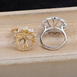 Anillo de Plata Pura S925 con Perla Ajustable, Accesorios de Plata para DIY, Soporte Vacío 13-14, Herramientas y Equipos de Joyería-5688 - Product Image 2