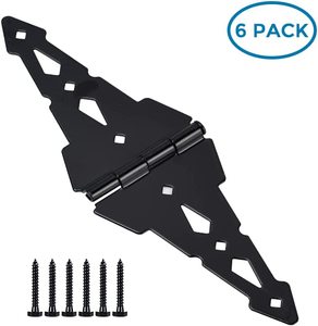 <span class=keywords><strong>Bisagras</strong></span> para Puerta de Granero de Diseño Rústico, de Acero Negro Resistente a la Corrosión con Recubrimiento en Polvo - Product Image 3