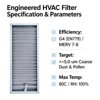 Filter Udara Panel Primer Lipat G4 yang Dapat Dicuci, Bingkai Aluminium, Pre Filter HVAC untuk Sistem Udara Segar & Pendingin Udara Sentral