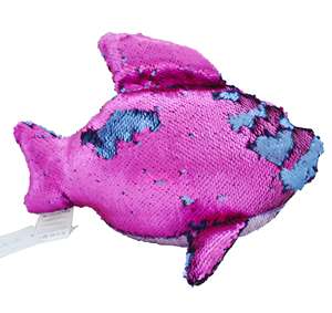 Nouveauté : Jouets en peluche réversibles à paillettes en forme de dauphin mignon, OEM/ODM, jouets en peluche réversibles personnalisés, <span class=keywords><strong>pas</strong></span> chers, <span class=keywords><strong>coussin</strong></span> animal en peluche - Product Image 3