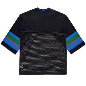 Camiseta de Fútbol de Malla con Cuello en V para Hombre, Manga Tres Cuartos, Rayas, Transpirable, Poliéster, Ropa Deportiva para Todas las Temporadas, Corte Regular - Product Image 3