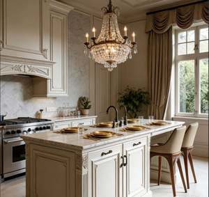 Armoire de cuisine avec compartiments de rangement cachés, armoire de cuisine, portes en bois massif, charnières à fermeture douce, ensemble d'armoires de cuisine en bois - Product Image 3