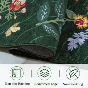 Tapis de sol LIVEBOX Sunflower Green 8x10 lavable et antidérapant pour la décoration du salon et de la chambre - Product Image 6
