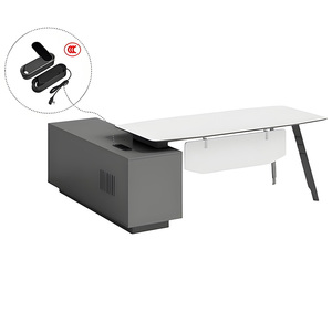 Bureau de direction moderne en L de luxe pour PDG, poste de <span class=keywords><strong>travail</strong></span> pour cadre supérieur, mobilier de bureau et de maison - Product Image 6