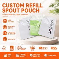 Pochette Doypack personnalisée imprimée de 300 ml avec bec verseur, en aluminium laminé, pour recharge de savon liquide, avec bouchon