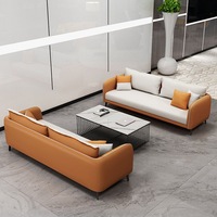 Canapé de bureau moderne et élégant en cuir, 6 places, sectionnel, idéal pour les réunions et le salon – Offre spéciale