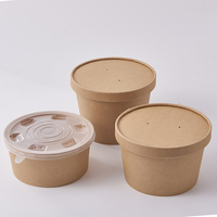 Bols jetables en papier kraft imperméable, écologiques, à paroi simple, pour salades, nouilles et soupes, avec logo personnalisé