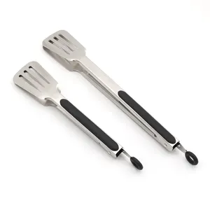 Pinzas antideslizantes de acero inoxidable para comida, sujeción para cocina, Metal