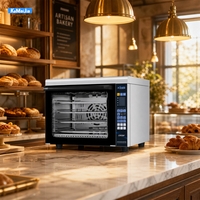 Horno Comercial de Circulación de Aire Caliente, Horno Plano Combinado, Acero Inoxidable 304, 4 Niveles, Pantalla LCD, Equipo de Horneado