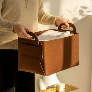 Collapsible <b>Foldable</b> Fabric Storage <b>Basket</b> Set Rectangular Closet Organizers With Handles - Product Image 1