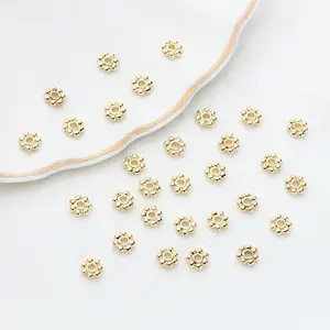 5mm cuivre galvanoplastie 14K or neige perles bricolage accessoires pendentif