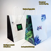Grand sac en papier kraft personnalisé avec poignées torsadées solides pour le café, la restauration, l'épicerie à emporter, les sacs fourre-tout